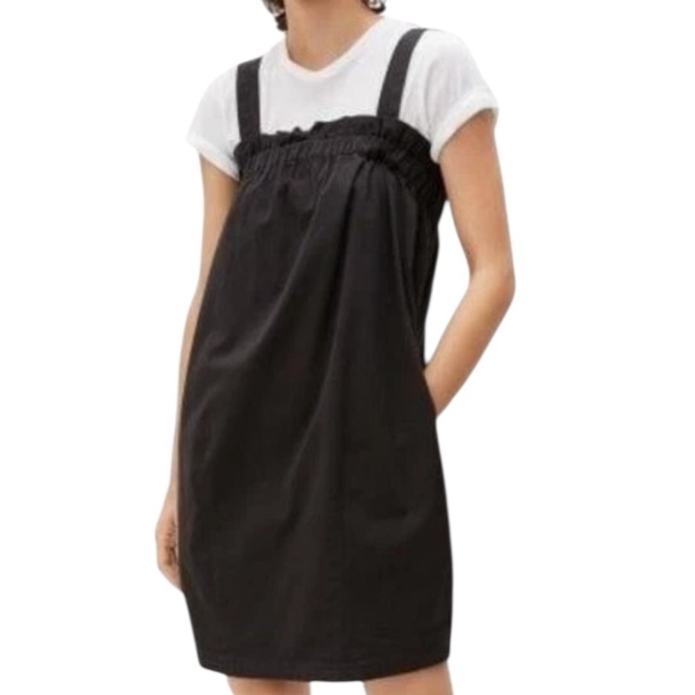 Everlane The Paperbag Dress Cotton Stretch Sleeveless Ruffle